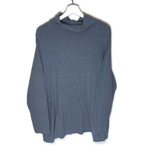 Pure Jill Womens Soft Touch Cotton Turtleneck Top Size 2X Blue Striped Knit Fall